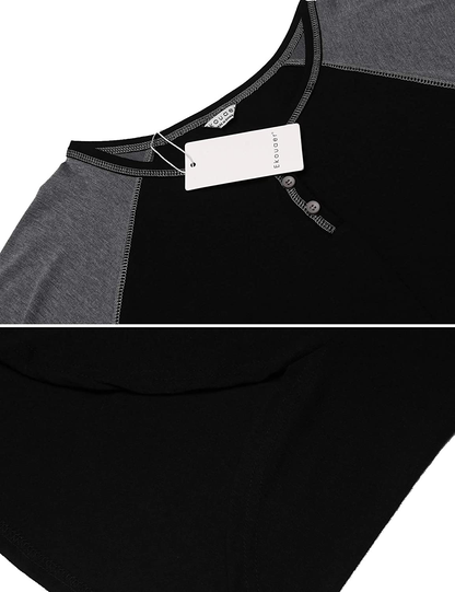 Ekouaer Sleepwear Men'S Nightshirt Short Sleeve Pajamas Comfy Big & Tall Henley Sleep Shirt M-XXXL Apparel & Accessories > Clothing > Sleepwear & Loungewear > Nightgowns Kylie Max   
