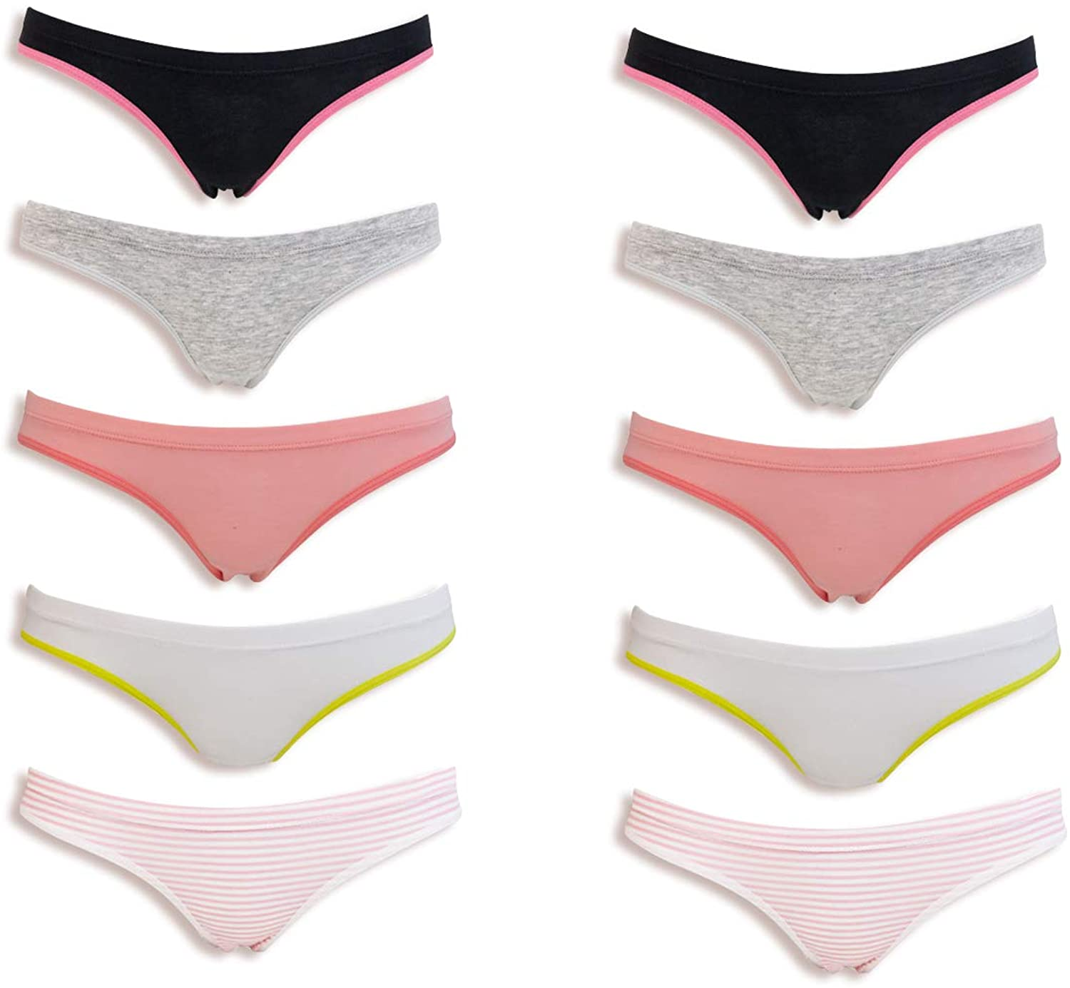 Emprella Womens Cotton Bikini Underwear Set, Seamless Ladies Panties | 10 Pack  Emprella   