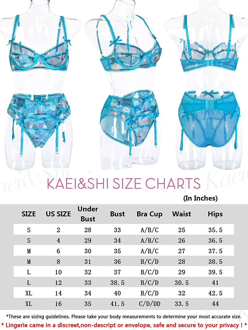 Kaei&Shi Camo Mesh Sheer,Underwire Satin Bow,High Waisted Belt,Garter Lingerie Set Apparel & Accessories > Clothing > Underwear & Socks > Lingerie Kaei&Shi   