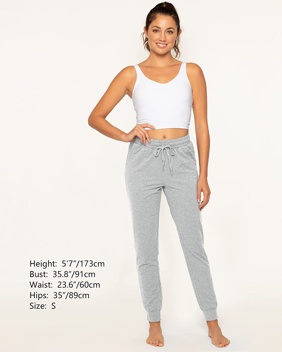 Stelle Women'S Sweatpants Lightweight Yoga Joggers Athletic Workout Track Pants with Pockets 28" Apparel & Accessories > Clothing > Activewear Kylie Max   