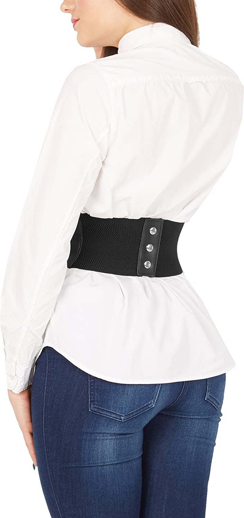 Blackbutterfly Wide Corset Waspie Elastic Waist Faux Leather Belt Apparel & Accessories > Clothing Accessories > Belts BlackButterfly   