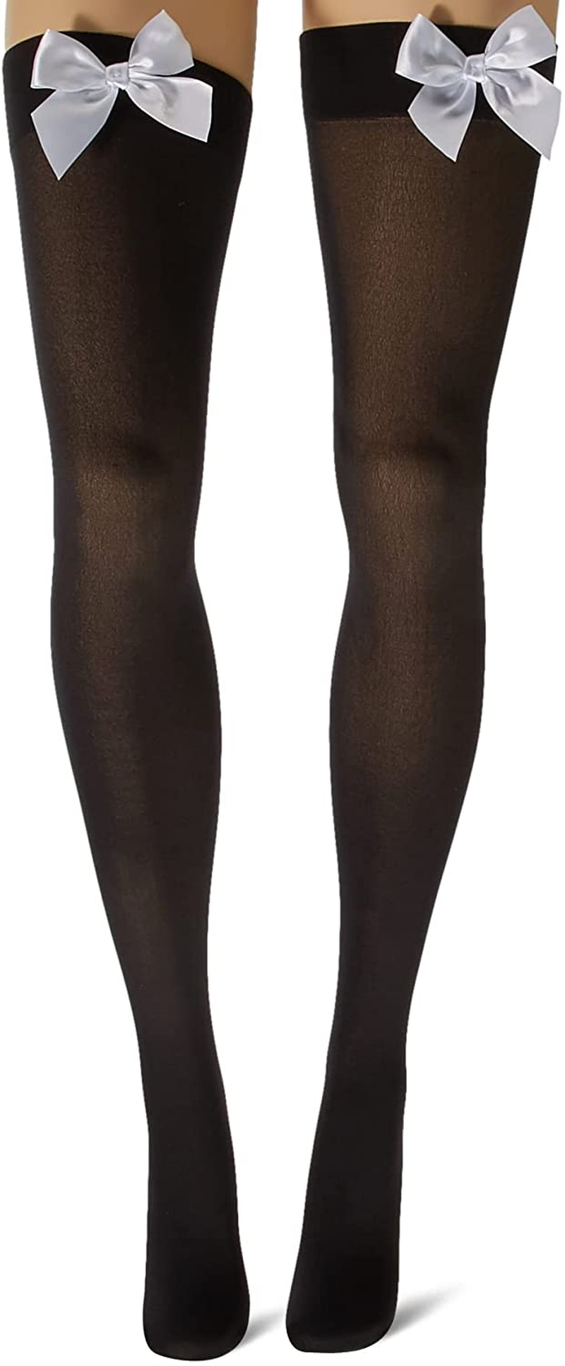 Leg Avenue Women'S Satin Bow Accent Thigh Highs Apparel & Accessories > Clothing > Underwear & Socks > Shapewear Leg Avenue   