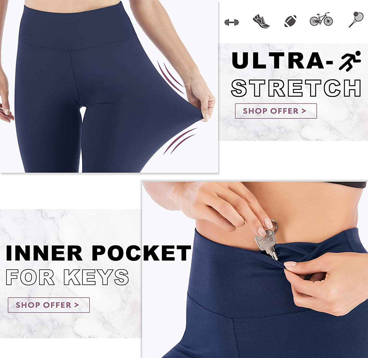 IUGA High Waisted Leggings for Women Workout Leggings with Inner Pocket Yoga Pants for Women Apparel & Accessories > Clothing > Activewear KYLIE MAX   