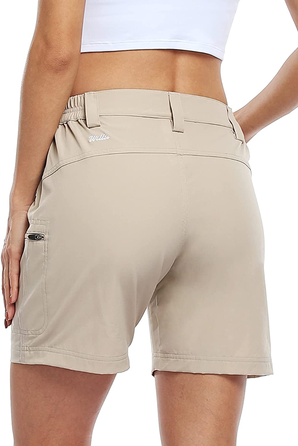 Willit Women'S Hiking Cargo Shorts Stretch Golf Active Shorts Outdoor Summer Shorts with Pockets Water Resistant 5" Apparel & Accessories > Clothing > Shorts Kylie Max   