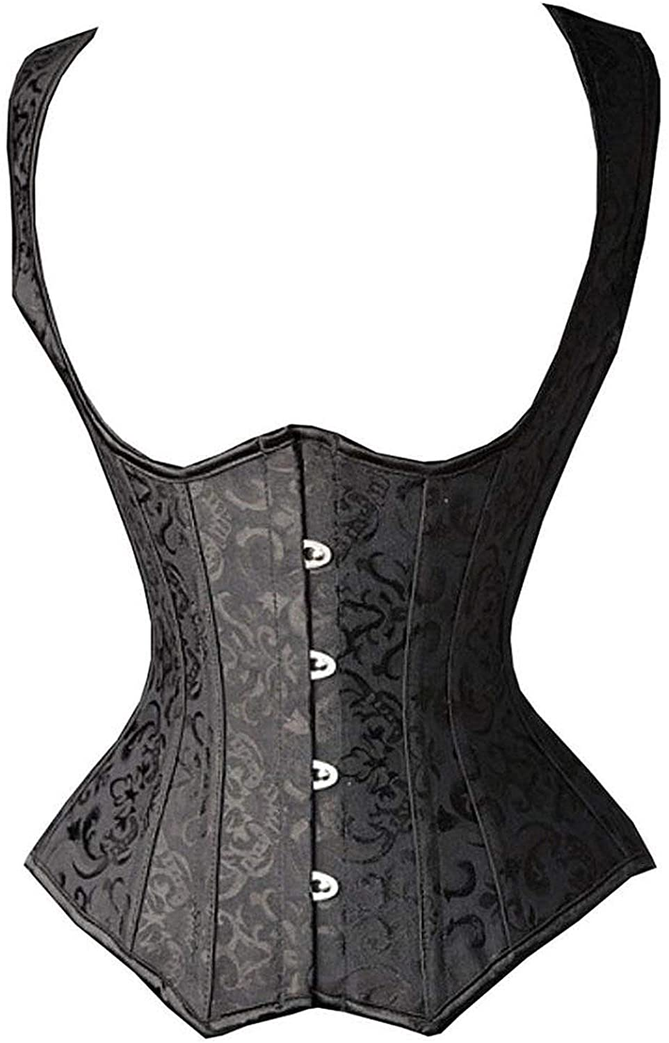 SHAPERX Women'S Steel Boned Steampunk Tesla Underbust Corset Vest Waist Training Corsets Vest Apparel & Accessories > Clothing > Underwear & Socks > Lingerie SHAPERX Black XX-Large 
