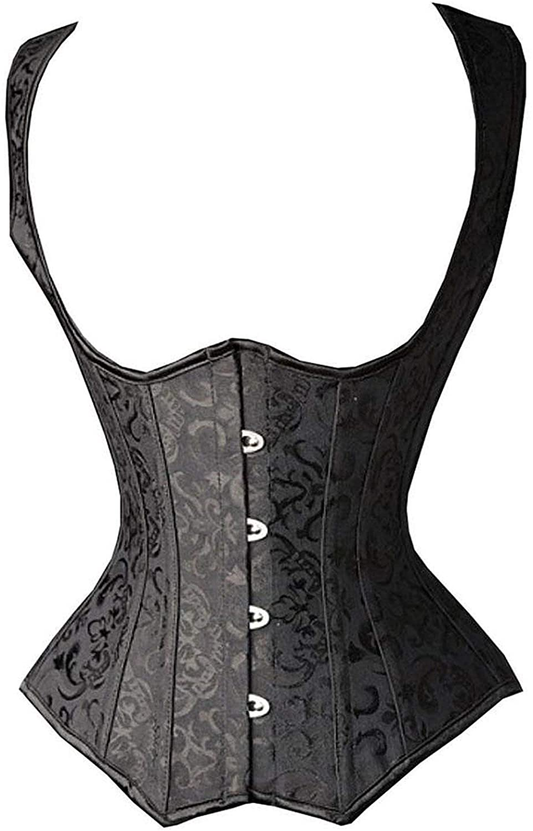 SHAPERX Women'S Steel Boned Steampunk Tesla Underbust Corset Vest Waist Training Corsets Vest Apparel & Accessories > Clothing > Underwear & Socks > Lingerie SHAPERX Black XX-Large 