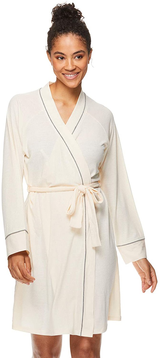 Tahari Womens Lightweight Short Robe Bathrobe Sleepwear Soft Loungewear S-XXL Apparel & Accessories > Clothing > Sleepwear & Loungewear > Robes Kylie Max   