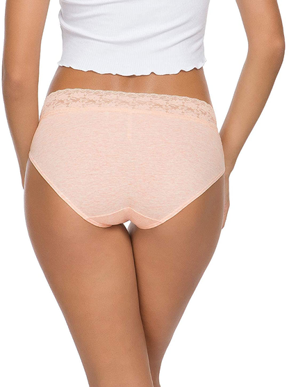 Cotton Panties for Women Bikini Underwear Hipster Underpants Lace Briefs Pack Apparel & Accessories > Clothing > Underwear & Socks > Underwear Wealurre   