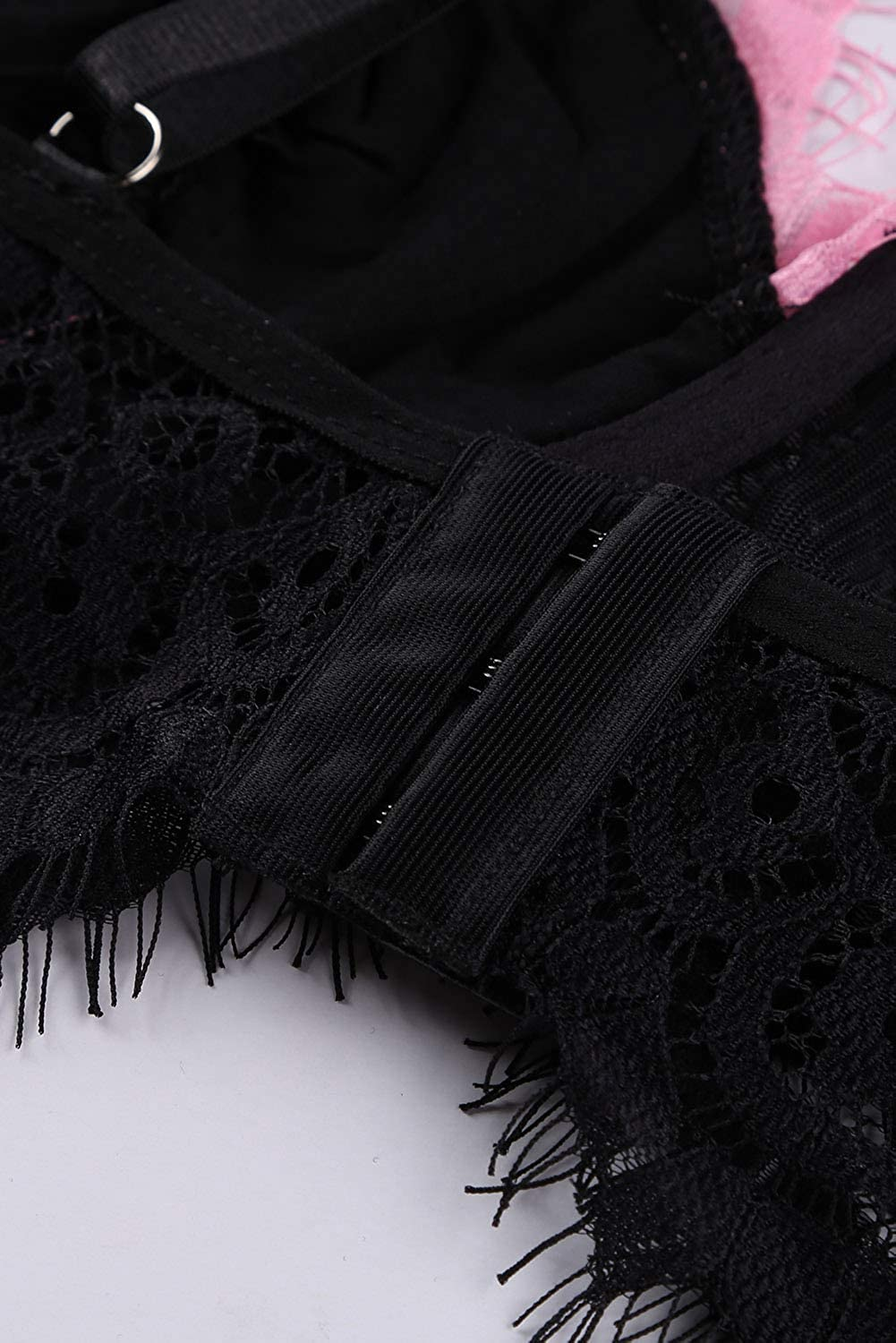 Women Harness Lace Lingerie Set Skirt 3 Pieces Bralettes and Garter Belt Apparel & Accessories > Clothing > Underwear & Socks > Lingerie QUEENIE VISCONTI   