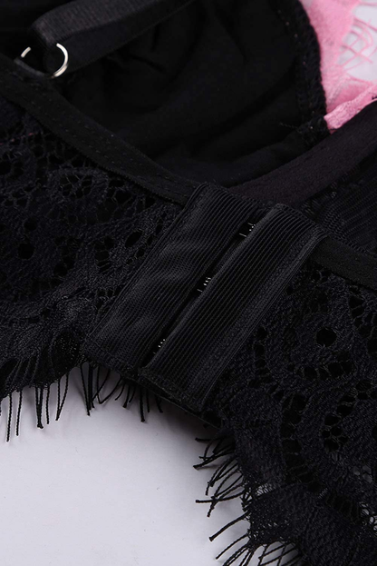 Women Harness Lace Lingerie Set Skirt 3 Pieces Bralettes and Garter Belt Apparel & Accessories > Clothing > Underwear & Socks > Lingerie QUEENIE VISCONTI   