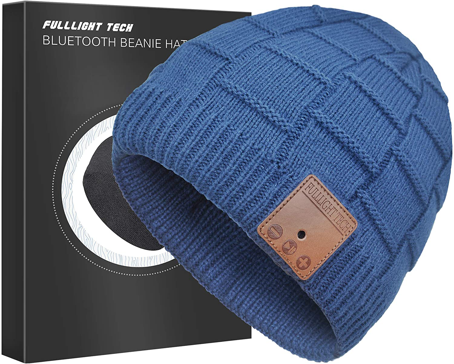 Upgraded Bluetooth Beanie Hat with Headphones Unique Tech Gifts Arts & Entertainment > Party & Celebration > Gift Giving FULLLIGHT TECH Denim Blue Medium 