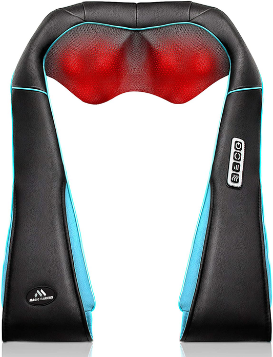 Back Neck Shoulder Massager with Heat - Deep Tissue Kneading Electric Back Massage for Neck, Back, Shoulder, Waist, Foot - Shiatsu Full Body Massage, Relax Gift for Her/Him/Friend/Dad/Mom Arts & Entertainment > Party & Celebration > Gift Giving MagicMakers Blue  