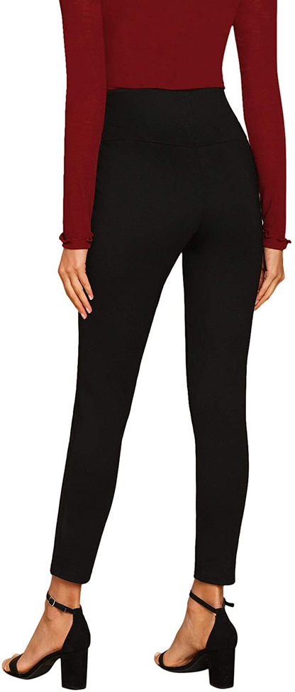 SweatyRocks Women's Casual Skinny Leggings Stretchy High Waisted Work Pants Apparel & Accessories > Clothing > Activewear SweatyRocks   