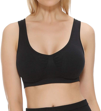 JOJOANS 1/3 Pack Sports Bras for Women - Seamless Workout Yoga Bra Stretchy Comfort Sleep Bra with Removable Pads Apparel & Accessories > Clothing > Underwear & Socks > Bras Kylie Max   