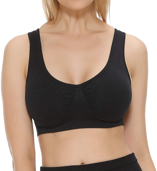 JOJOANS 1/3 Pack Sports Bras for Women - Seamless Workout Yoga Bra Stretchy Comfort Sleep Bra with Removable Pads Apparel & Accessories > Clothing > Underwear & Socks > Bras Kylie Max   