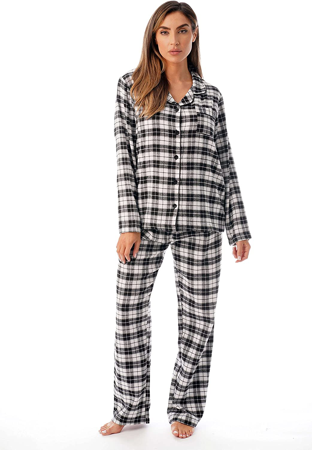 Just Love Long Sleeve Flannel Pajama Sets for Women Apparel & Accessories > Clothing > Sleepwear & Loungewear > Pajamas Just Love Black Medium 