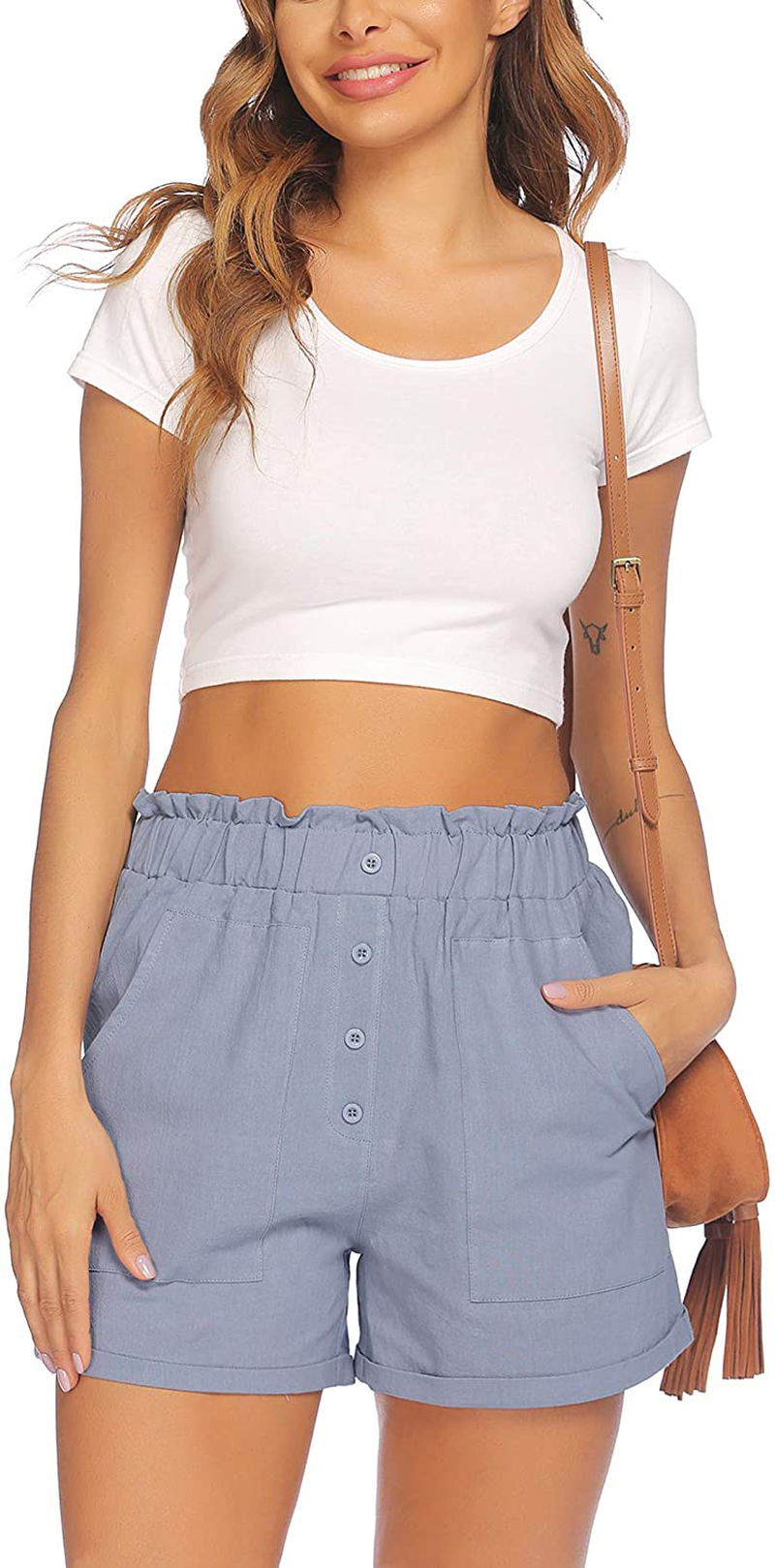 ELESOL Womens Shorts Summer Casual Drawstring Elastic Waist Shorts with Pocket Apparel & Accessories > Clothing > Shorts Kylie Max   