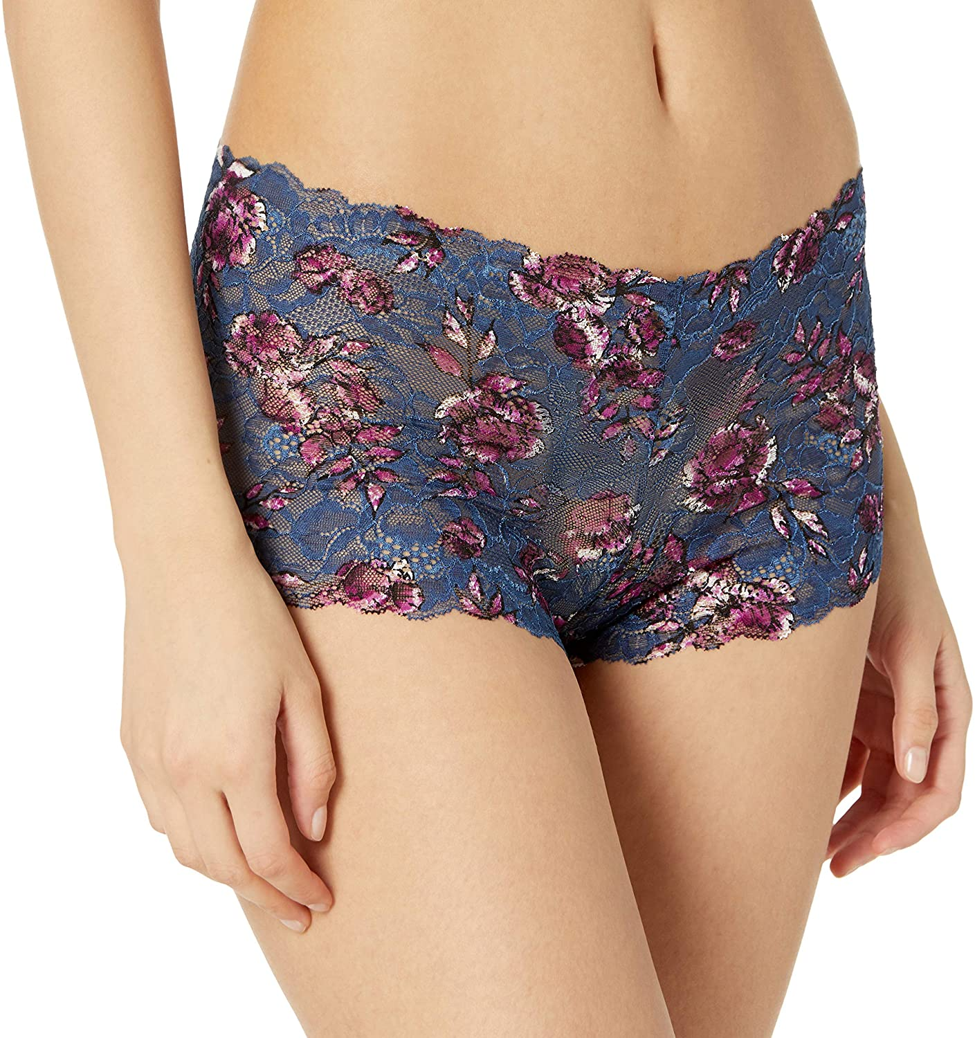Maidenform Women'S Casual Comfort Cheeky Boyshort Apparel & Accessories > Clothing > Underwear & Socks > Underwear Maidenform Rose Bliss Print - Navy 9 