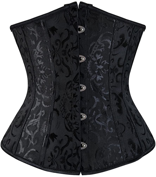 Frawirshau Women'S 9427 Lace up Boned Underbust Waist Trainer Corset Apparel & Accessories > Clothing > Underwear & Socks > Lingerie frawirshau Black-9427 Waist:38"-39"/5XL 