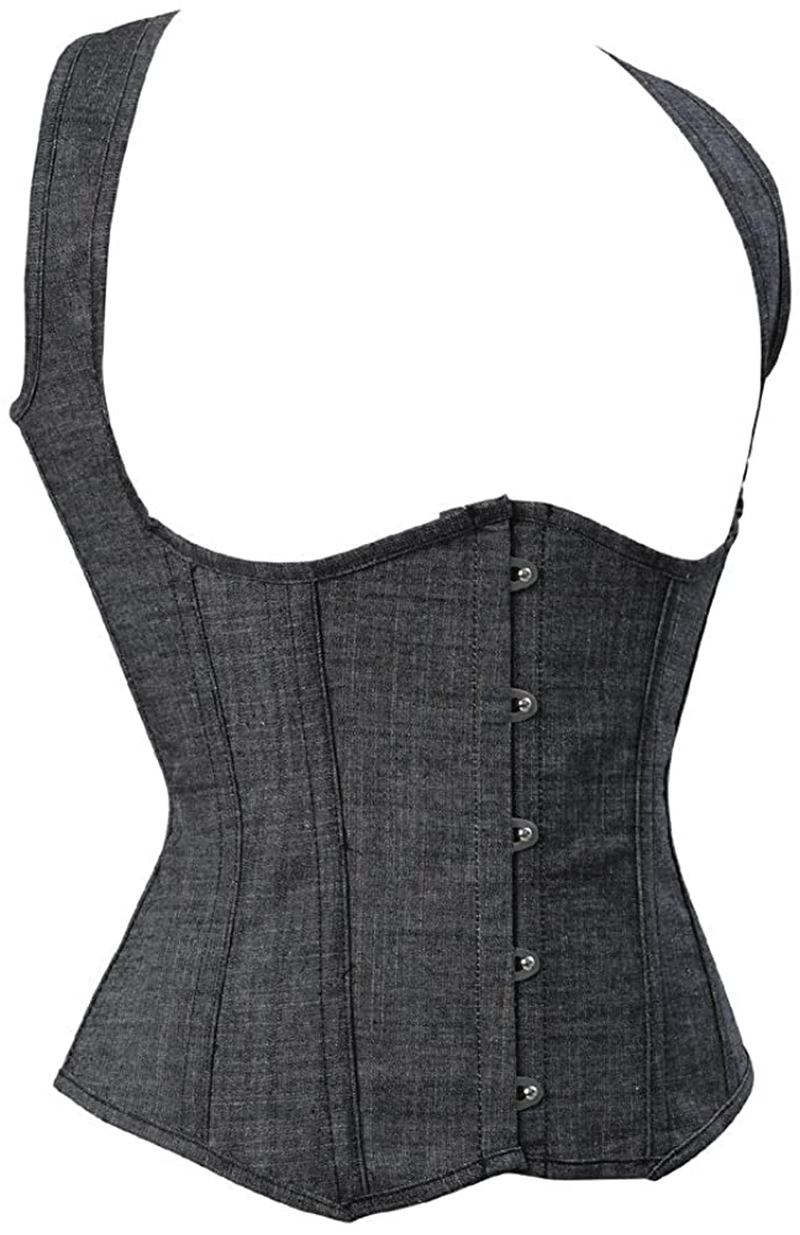 Frawirshau Women'S Gothic Steampunk Corset Bustier Waist Cincher Underbust Corset Vest Tank Top Apparel & Accessories > Clothing > Underwear & Socks > Lingerie frawirshau   