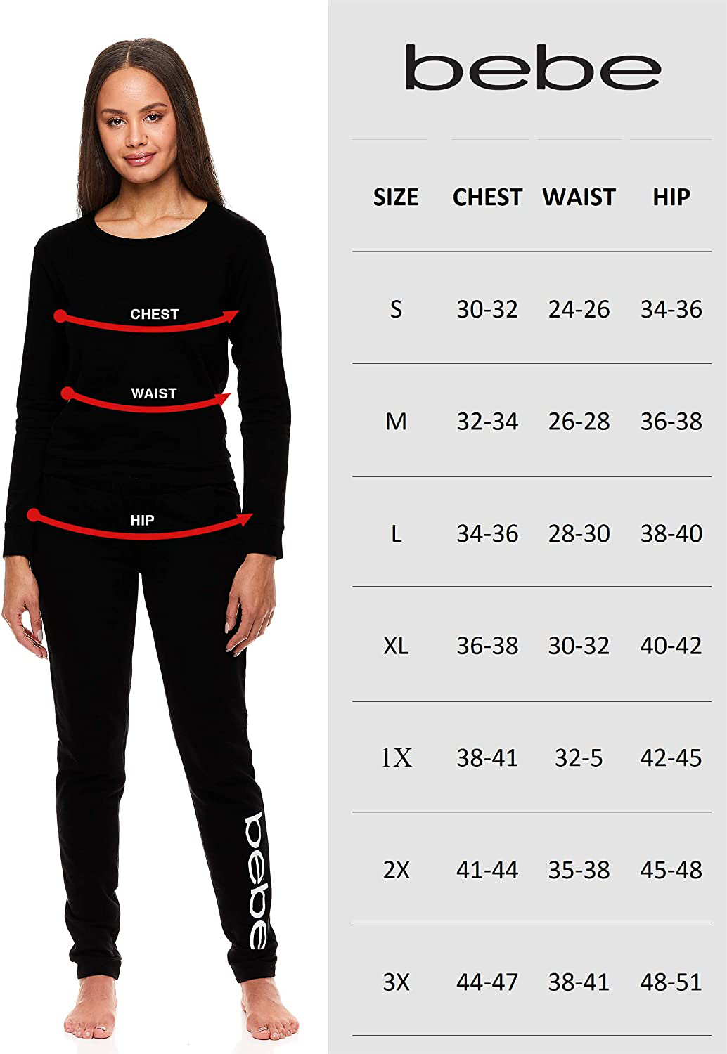 bebe Womens Cuffed Long Sleeve Shirt and Skinny Lounge Pajama Pants Sleep Set Apparel & Accessories > Clothing > Sleepwear & Loungewear > Pajamas bebe   