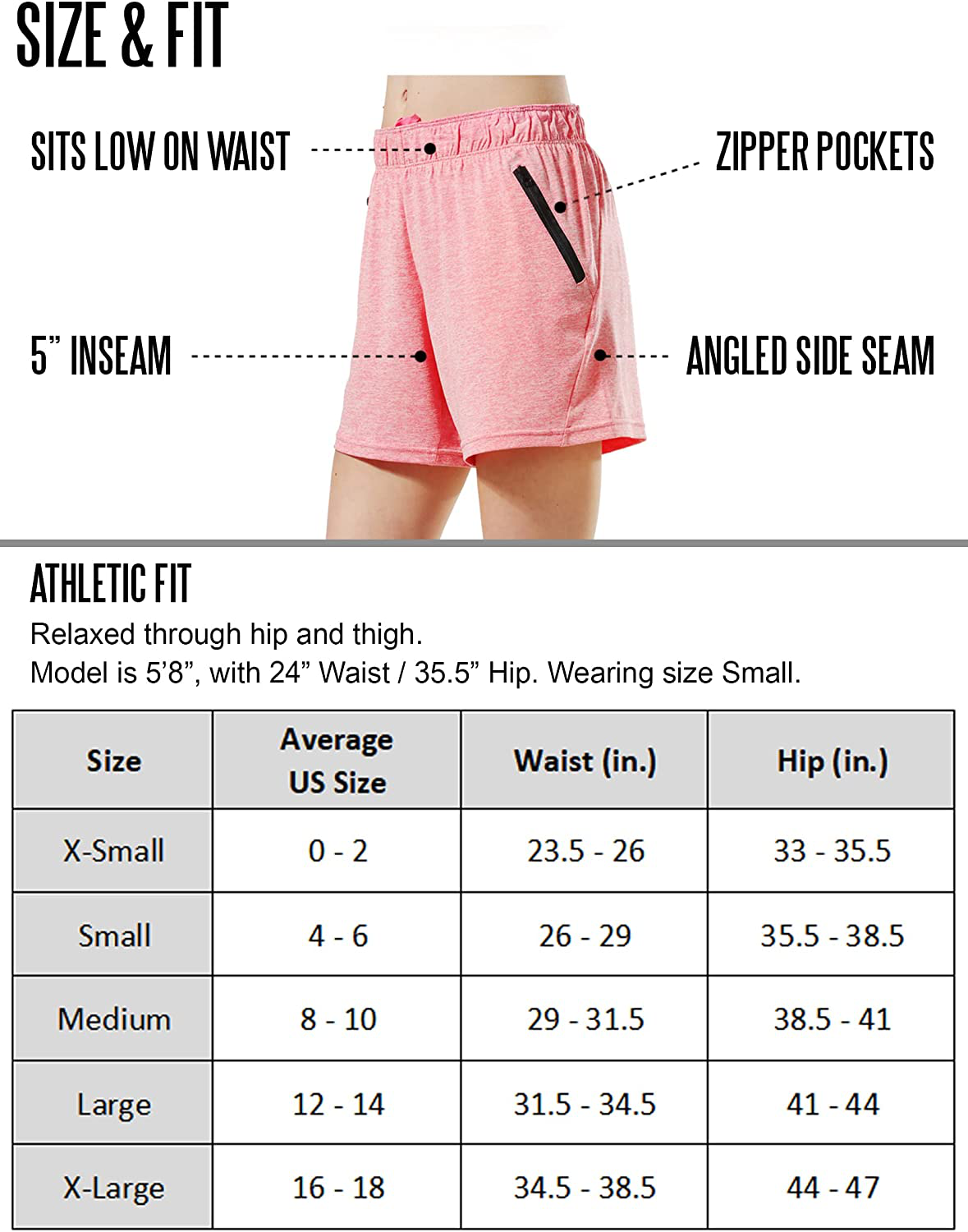 Liberty Imports 5 Pack Women'S 5" Quick Dry Yoga Training Shorts with Zipper Pockets Apparel & Accessories > Clothing > Shorts Kylie Max   