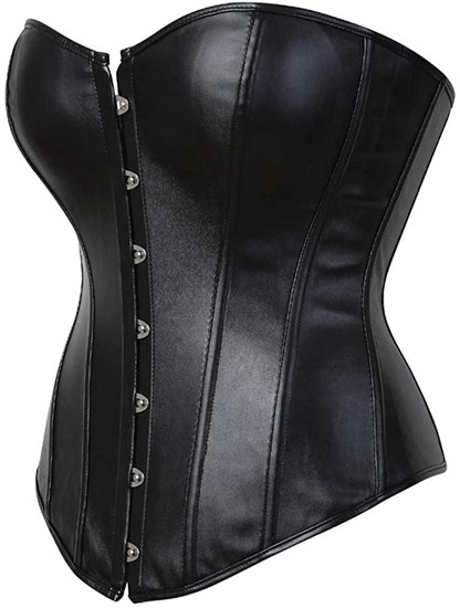 Frawirshau Faux Leather Corsets for Women Sexy Lace up Boned Overbust Corset Bustier Lingerie Top Apparel & Accessories > Clothing > Underwear & Socks > Lingerie frawirshau   