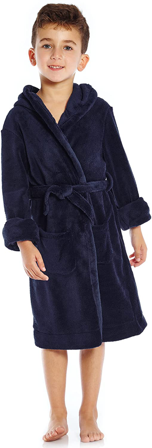 Leveret Kids Robe Boys Girls Solid Hooded Fleece Sleep Robe Bathrobe (2 Toddler-16 Years) Variety of Colors Apparel & Accessories > Clothing > Sleepwear & Loungewear > Robes Kylie Max   