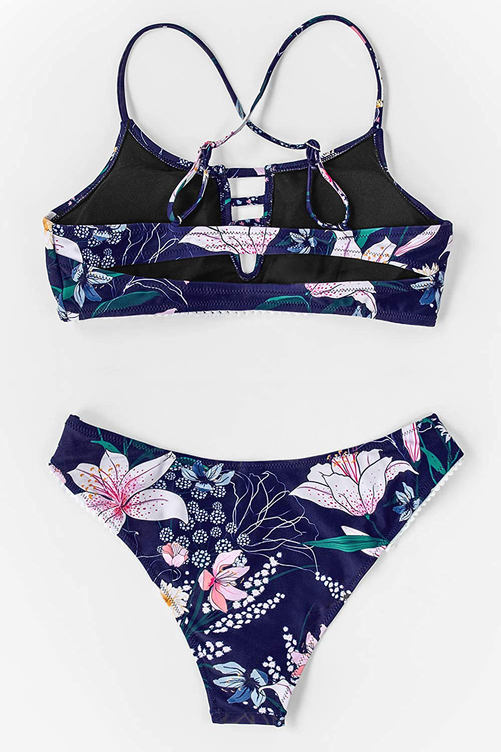 CUPSHE Women's Low Rise Cutout Criss Cross Bikini Swimsuit Sets Apparel & Accessories > Clothing > Swimwear KYLIE MAX   