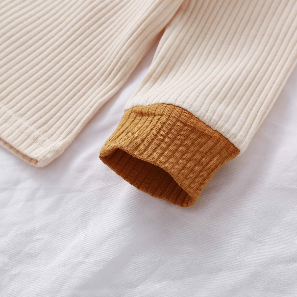Unisex Baby Pajama Infant Baby Boy Girl Solid Knitted Long Sleeve T-Shirt Tops Sweatshirt Pants 2Pcs Pjs Sleepwear Set Apparel & Accessories > Clothing > Sleepwear & Loungewear > Pajamas Kylie Max   