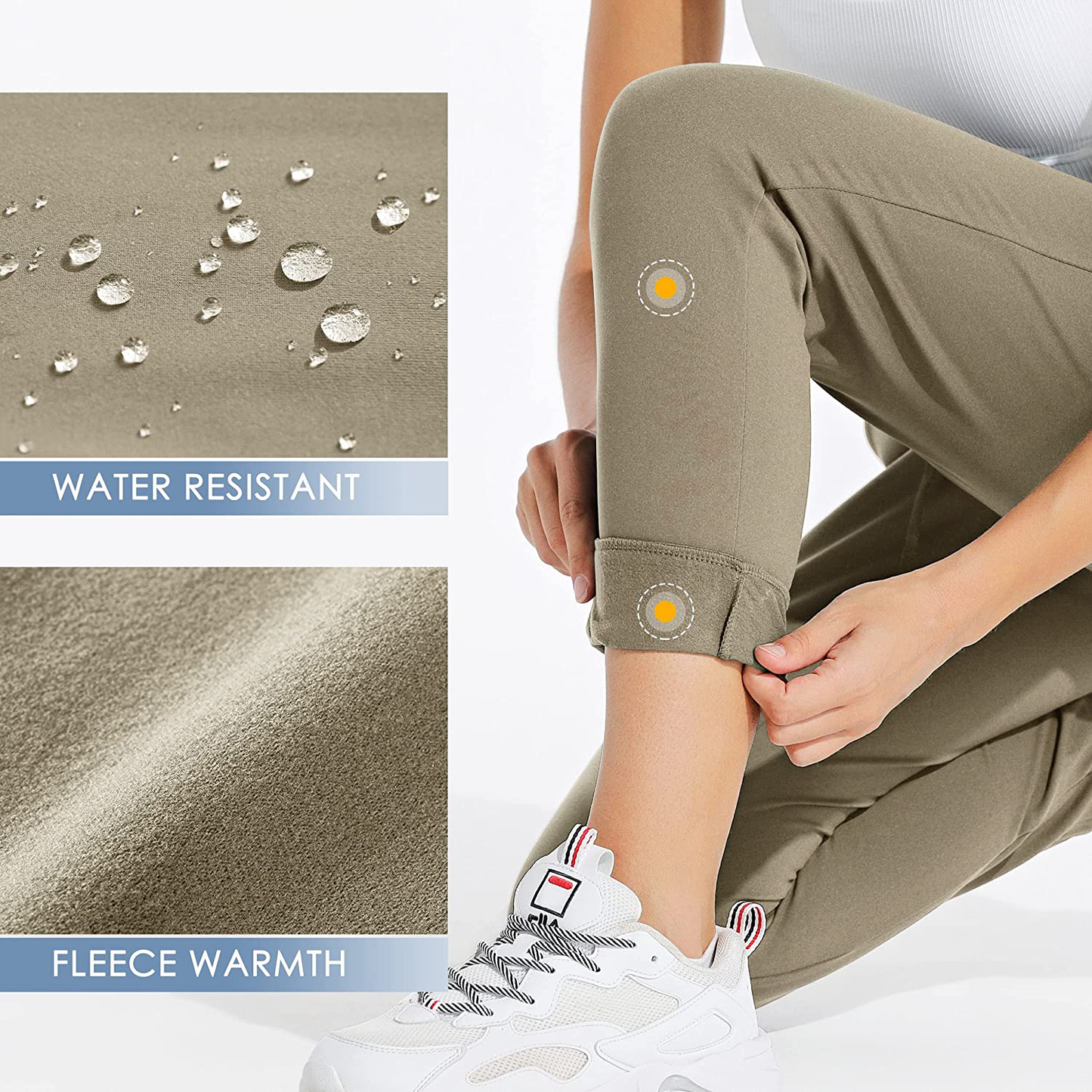 Willit Women'S Fleece Lined Joggers Warm Pants Running Thermal Sweatpants Winter Athletic Water Resistant with Pockets Apparel & Accessories > Clothing > Activewear Kylie Max   