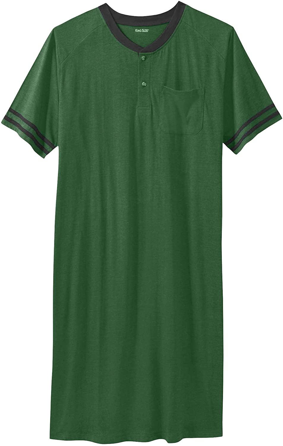 Kingsize Men'S Big & Tall Short-Sleeve Henley Nightshirt Pajamas Apparel & Accessories > Clothing > Sleepwear & Loungewear > Nightgowns Kylie Max   