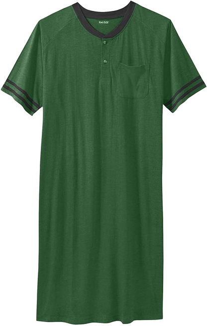 Kingsize Men'S Big & Tall Short-Sleeve Henley Nightshirt Pajamas Apparel & Accessories > Clothing > Sleepwear & Loungewear > Nightgowns Kylie Max   