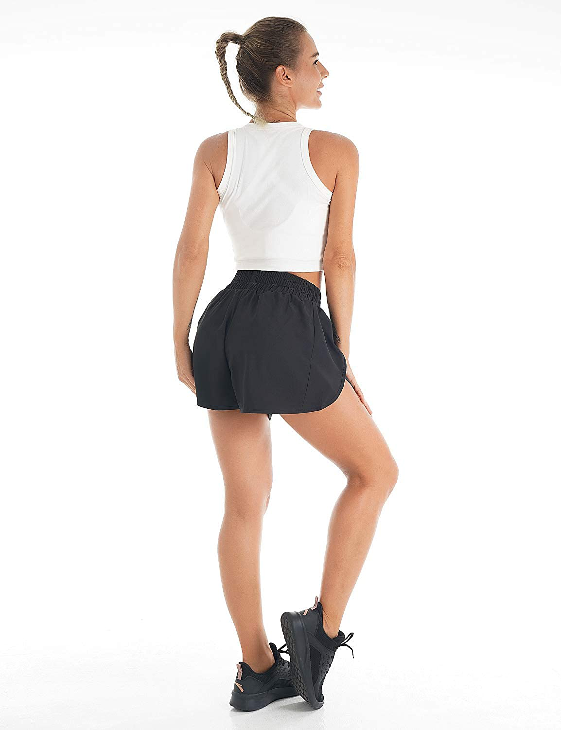 Blooming Jelly Women'S Quick-Dry Running Shorts Workout Sport Layer Active Shorts with Pockets 1.75" Apparel & Accessories > Clothing > Shorts Kylie Max   