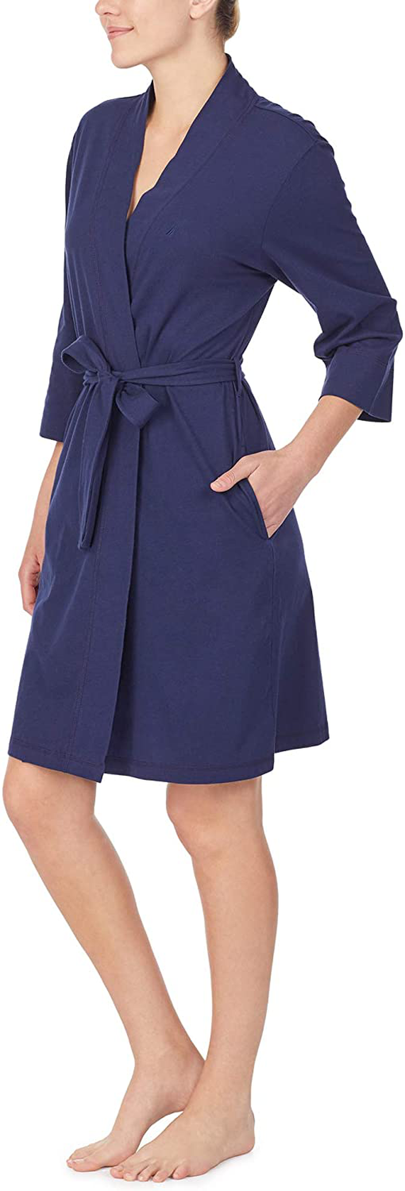 Nautica Women'S 100% Cotton Jersey Robe Apparel & Accessories > Clothing > Sleepwear & Loungewear > Robes Nautica   