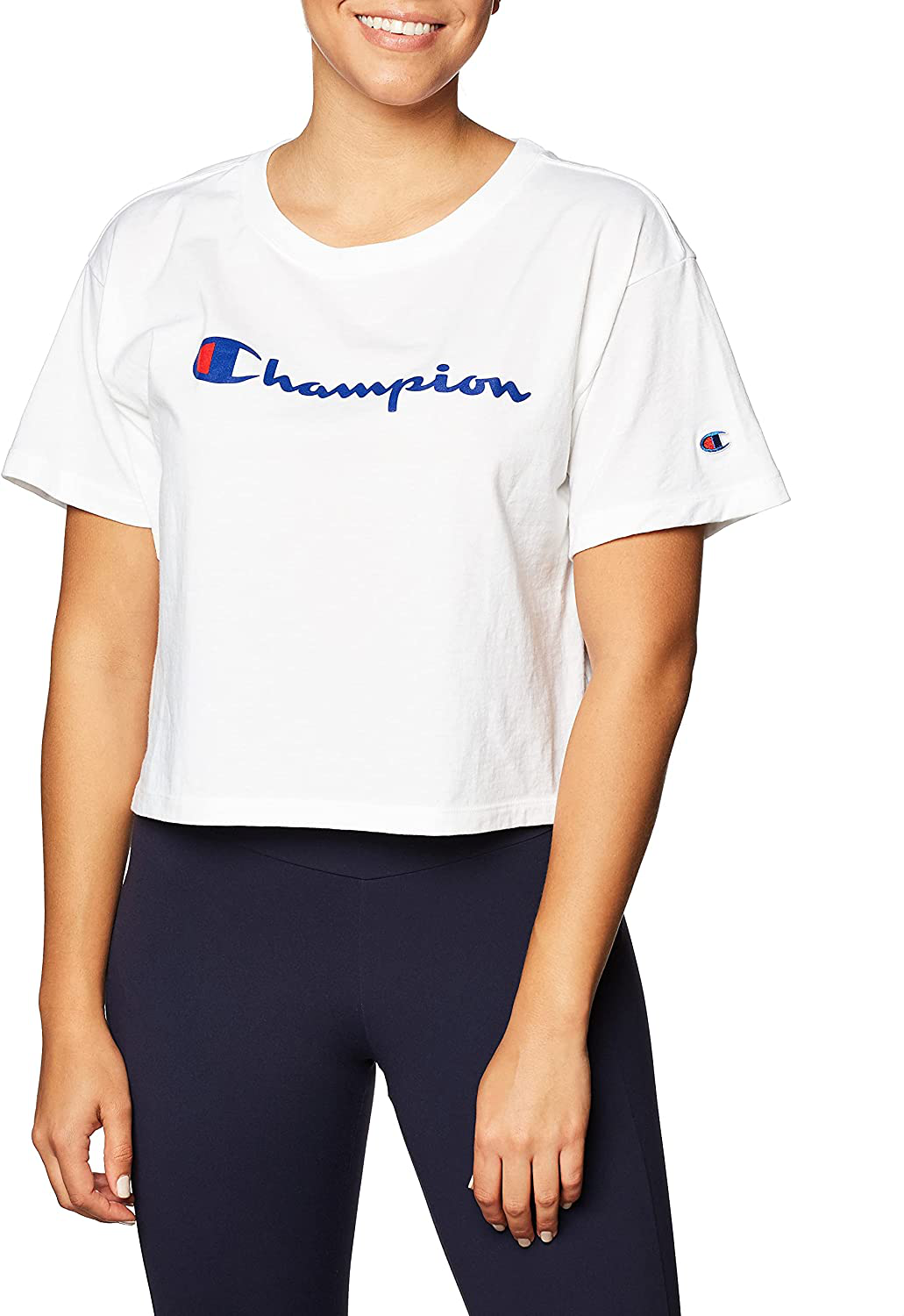 Champion Women'S the Cropped TEE, White, LARGE Apparel & Accessories > Clothing > Activewear Kylie Max   