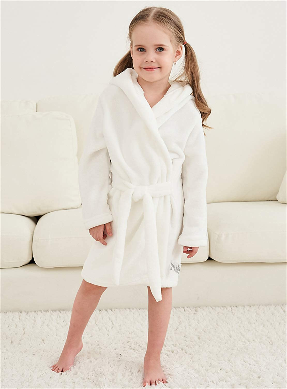 Umeyda Girls Robe,Cute & Fleece Hooded Robe with Belt for Girls, 12 Months - 18 Years Apparel & Accessories > Clothing > Sleepwear & Loungewear > Robes Kylie Max   