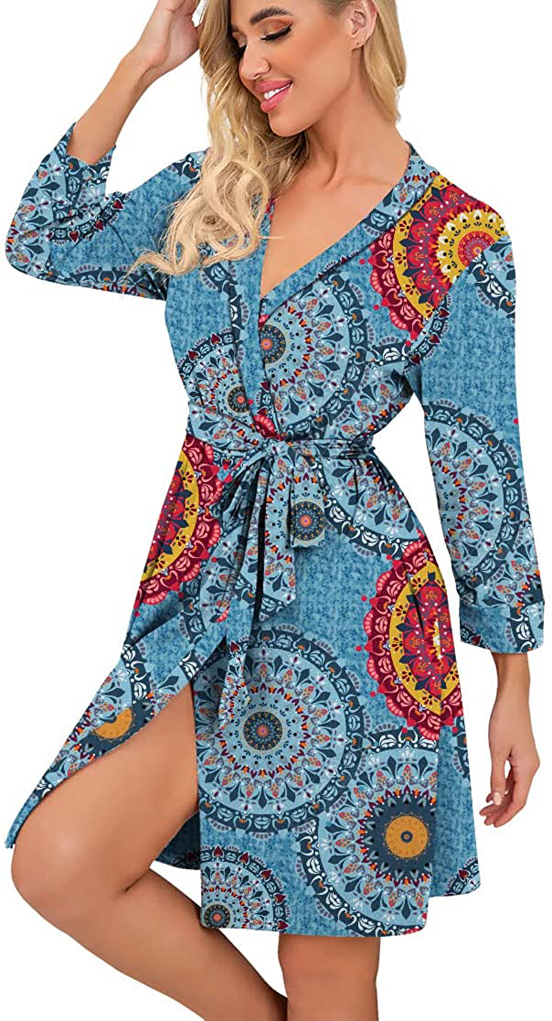 Prinstory Women Kimono Robes Short Lightweight Robe Soft Knit Sleepwear Casual Knit Bathrobe Ladies Loungewear Apparel & Accessories > Clothing > Sleepwear & Loungewear > Robes KYLIE MAX   