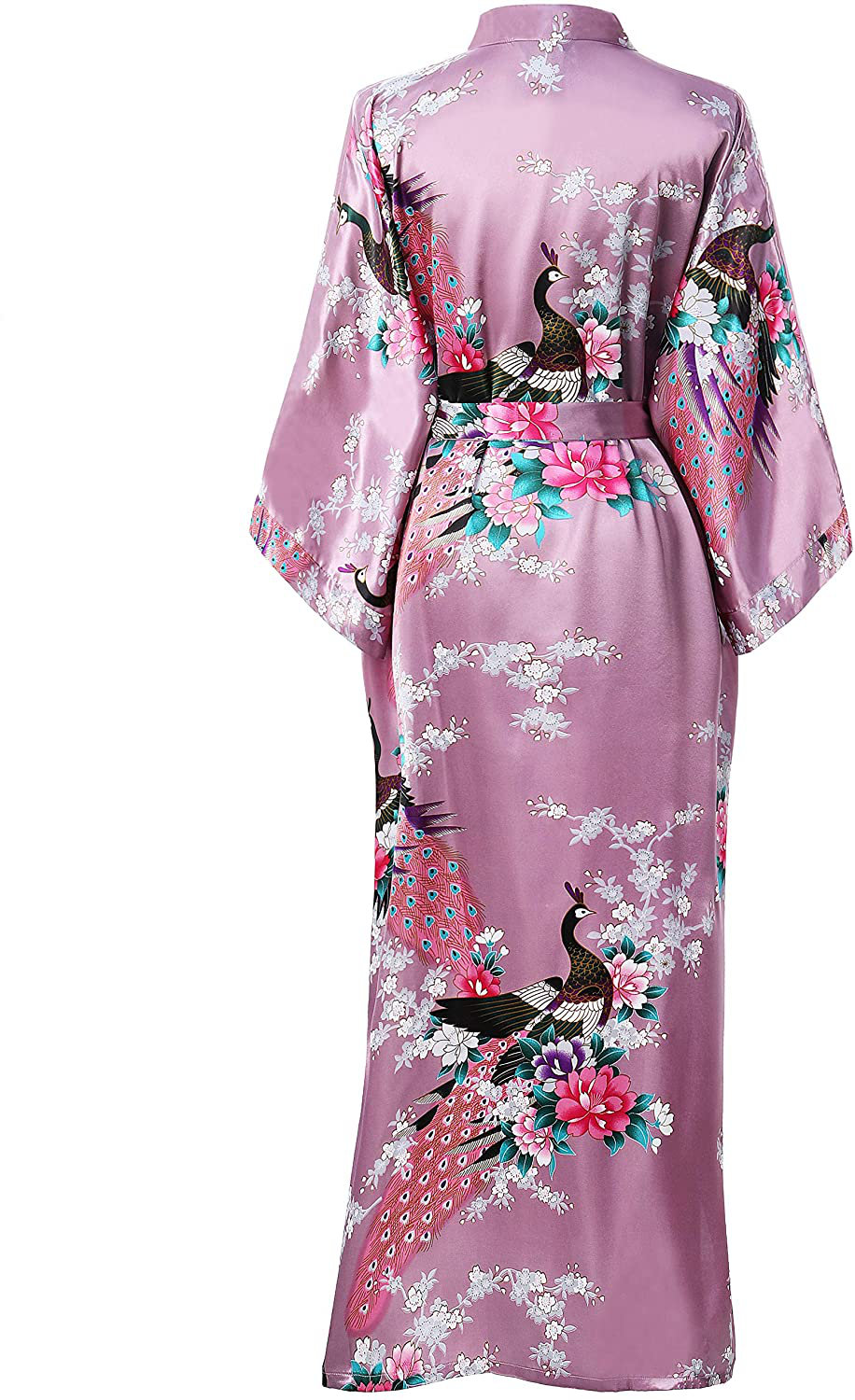 BABEYOND Women'S plus Size Kimono Robe Long Robes with Peacock and Blossoms Printed plus Size Kimono Outfit Apparel & Accessories > Clothing > Sleepwear & Loungewear > Robes KYLIE MAX   