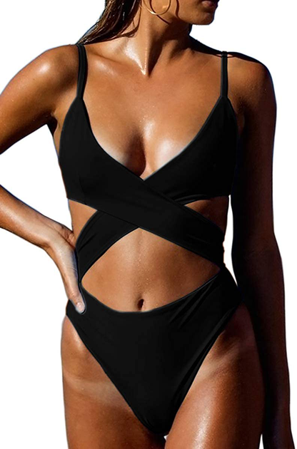 CHYRII Women'S Sexy Criss Cross High Waisted Cut Out One Piece Monokini Swimsuit  Kylie Max   