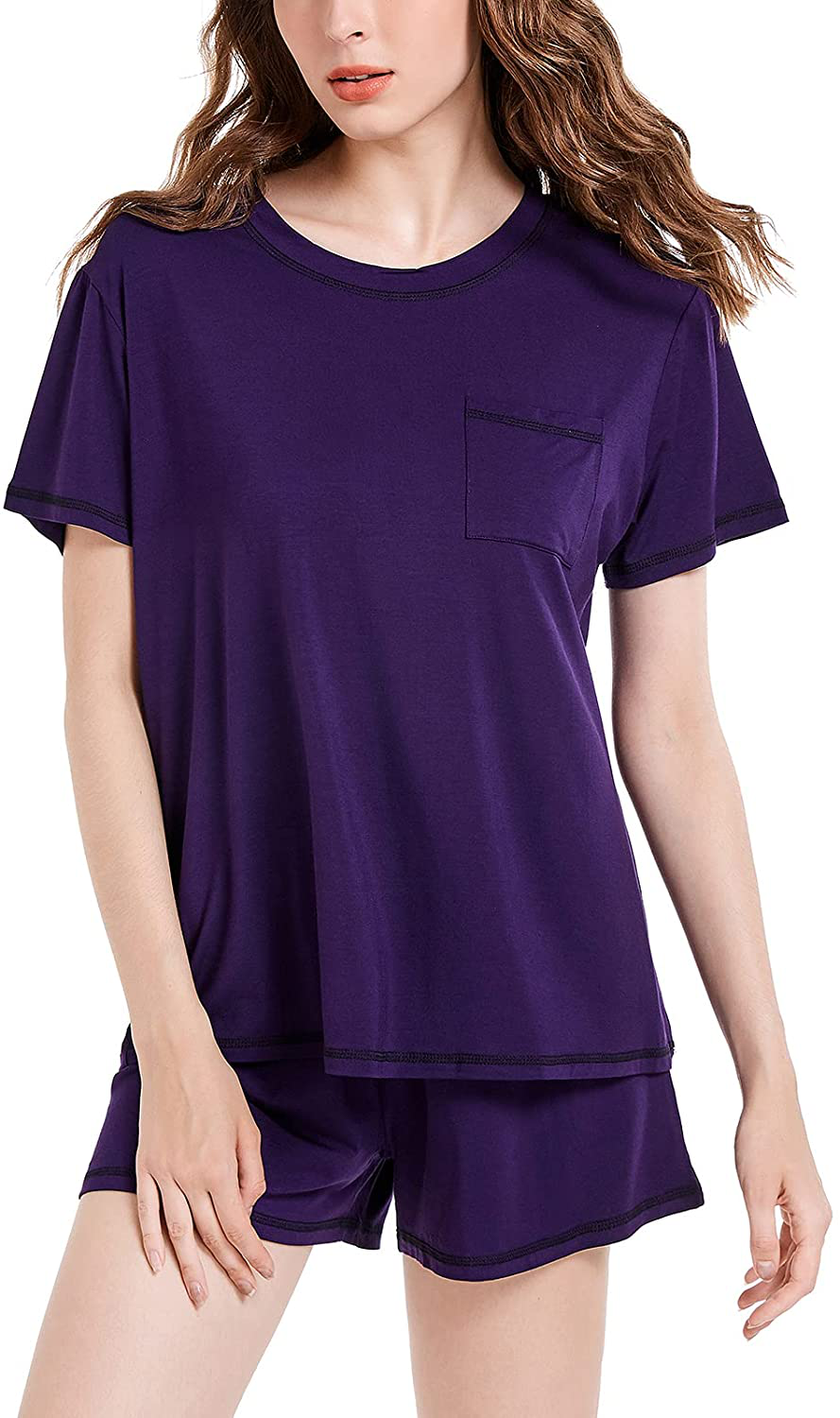Eiggam Pajamas for Women Lounge Cotton Sleepwear Comfy Soft Long Button Down Pjs Set Pajamas Set Apparel & Accessories > Clothing > Sleepwear & Loungewear > Pajamas Eiggam   