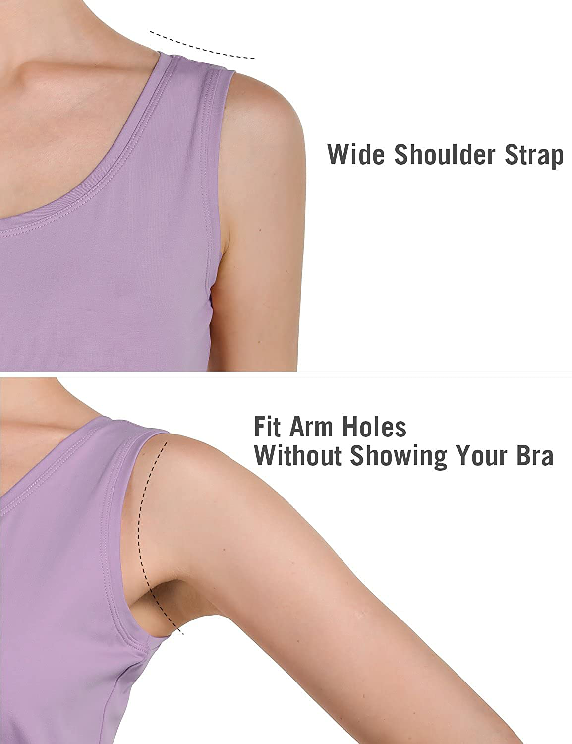 BALEAF Women'S Wide Strap Cotton Workout Tank Tops Yoga Crewneck Sleeveless Shirts Apparel & Accessories > Clothing > Activewear Kylie Max   