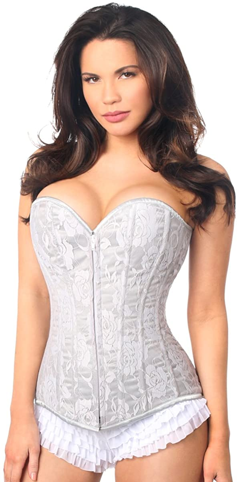 Daisy Corsets Lavish Dark Grey Lace Overbust Corset Apparel & Accessories > Clothing > Underwear & Socks > Lingerie Daisy corsets   