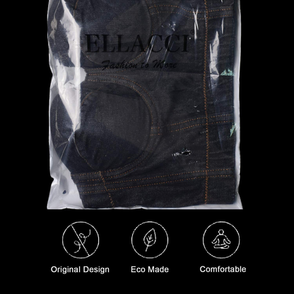 ELLACCI Women'S Denim Bustier Crop Top Jean Corset Top Bra with Detachable Straps Apparel & Accessories > Clothing > Underwear & Socks > Lingerie ELLACCI   