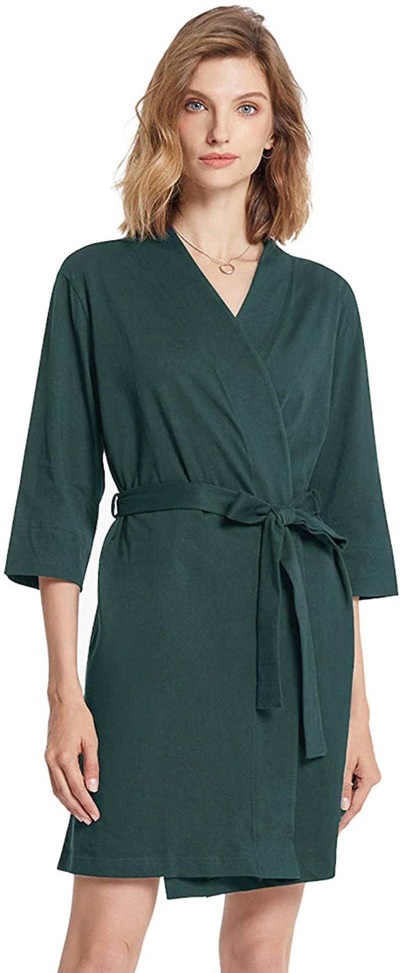 SIORO Womens Cotton Robe Kimono Lightweight Robes Short Knit Bathrobe Soft House Sleepwear Ladies Loungewear XS-3XL Apparel & Accessories > Clothing > Sleepwear & Loungewear > Robes KYLIE MAX   