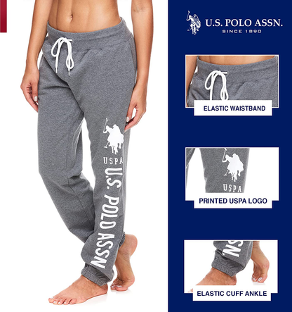 U.S. Polo Assn. Essentials Womens French Terry Joggers – Sweatpants for Women Apparel & Accessories > Clothing > Activewear Kylie Max   