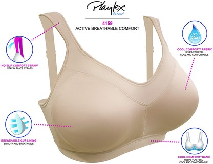 Playtex Women'S 18 Hour Active Lifestyle Full Coverage Bra #4159 Apparel & Accessories > Clothing > Underwear & Socks > Bras Kylie Max   