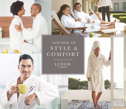 Luxor Linens Couple'S Terry Cloth Bathrobe Egyptian Cotton Unisex Luxurious Soft Plush Elegant San Marco Apparel & Accessories > Clothing > Sleepwear & Loungewear > Robes Kylie Max   