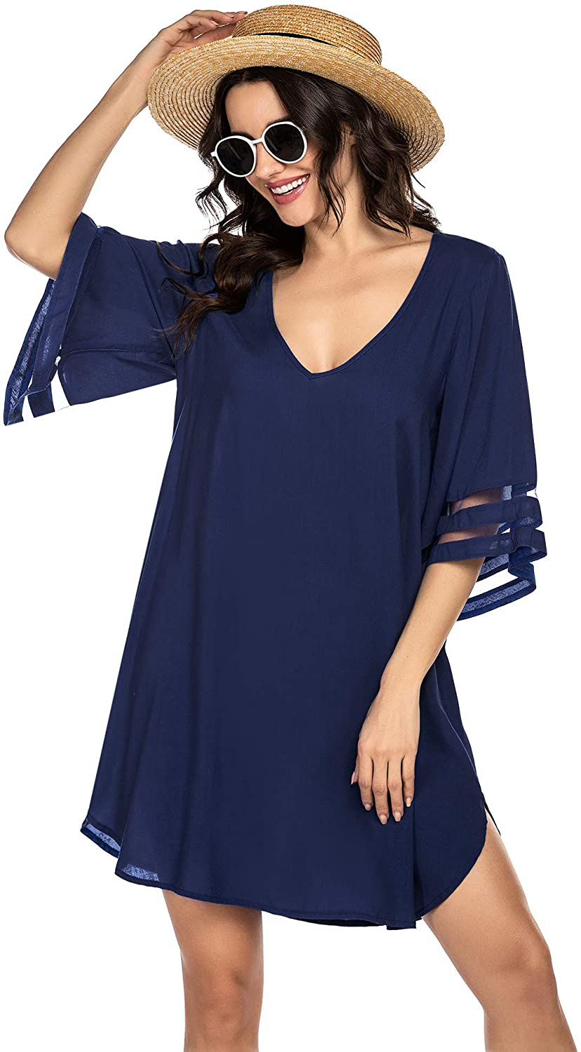 Ekouaer Women'S Swim Cover Ups for Beach Swimwear, Summer Casual Loose Sun Dress Apparel & Accessories > Clothing > Swimwear Kylie Max   
