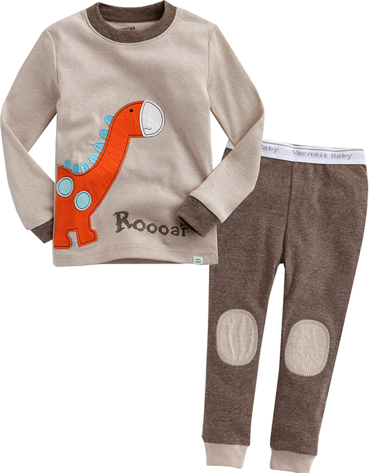VAENAIT BABY Toddler Kids Boys Girls 100% Cotton Jaws Truck Dino Snug Fit Sleepwear Pajama Pjs Set Apparel & Accessories > Clothing > Sleepwear & Loungewear > Pajamas Kylie Max   